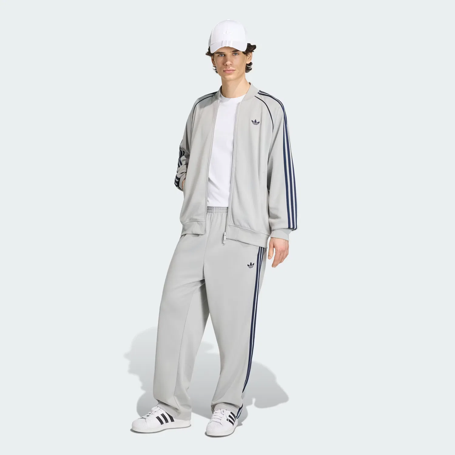 Мужские спортивные штаны свободного кроя Adicolor Loose Trackpants Adidas Originals, серый — фото 3