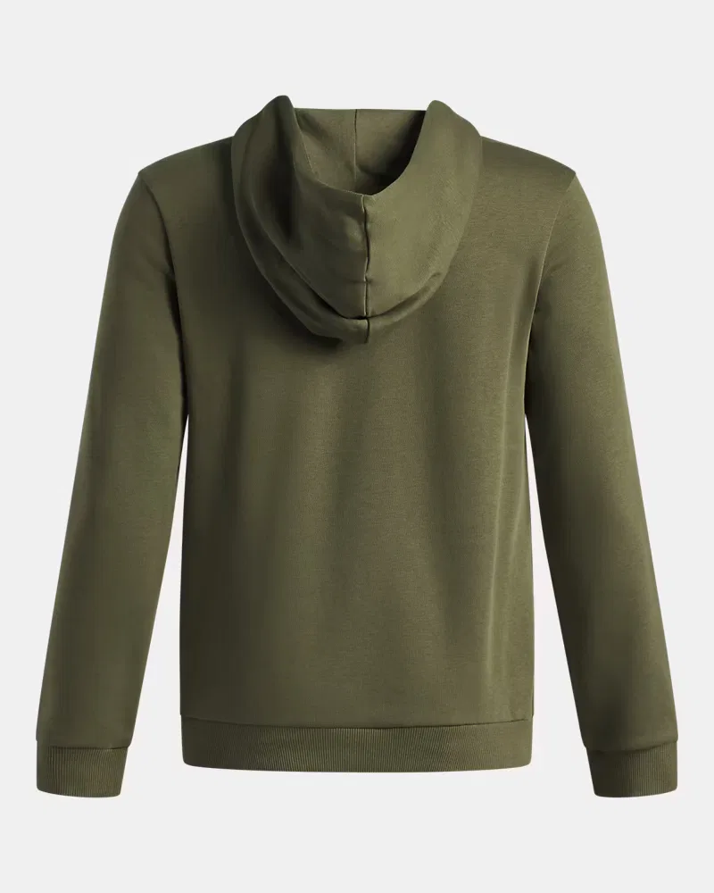 Худи для мальчиков из хлопкового флиса с начесом UA Freedom Big Flag Logo UnderArmour, Marine Od Green/Baroque Green — фото 2