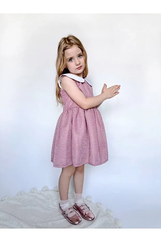 Детское платье для девочек с блестками Linola Baby Kids, Pink — фото 3