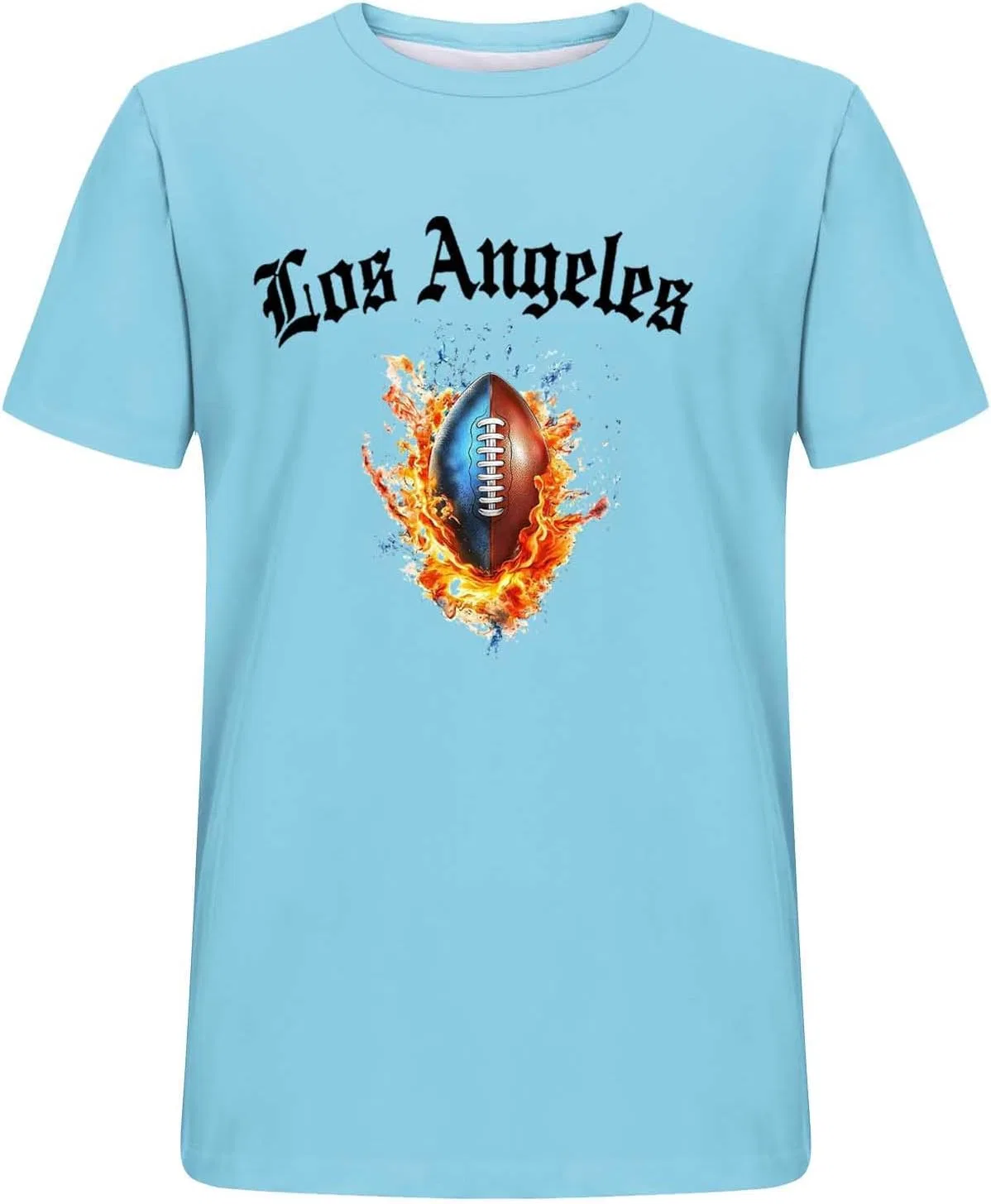 Мужская спортивная футболка с принтом Angeles Football Team, Light Blue — фото 4