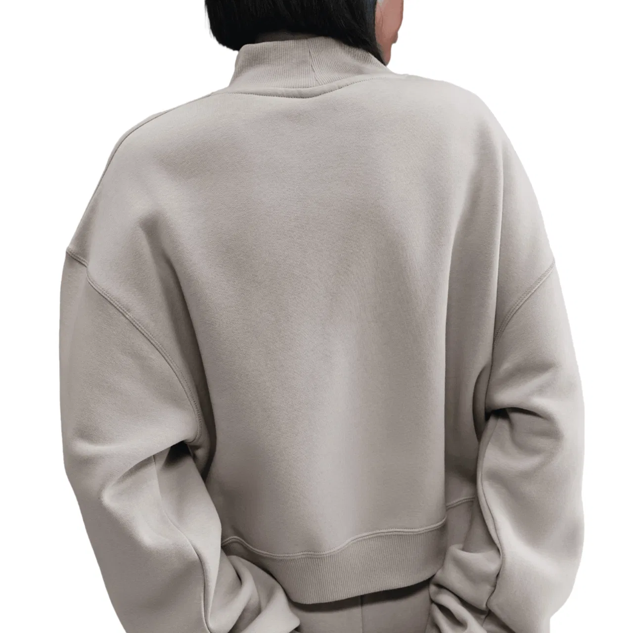 Женская толстовка Phoenix Fleece Mock Neck Nike, цвет Grey/Volt — фото 2