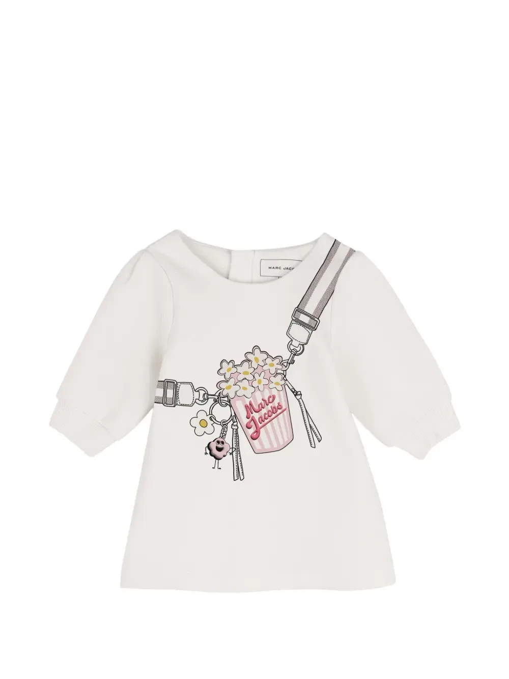 Платье с длинными рукавами и графичным принтом Marc Jacobs Kids, белый