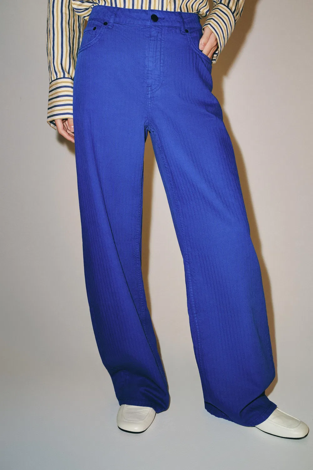 Джинсы-бочонки средней посадки из коллекции ZW ZARA, Light blue — фото 2