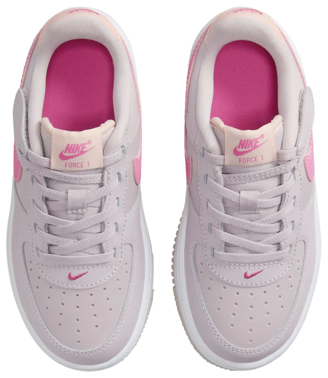 Кроссовки для мальчиков Air Force 1 Low EasyOn Nike, цвет Platinum Violet/Arctic Orange/Pinksicle — фото 4