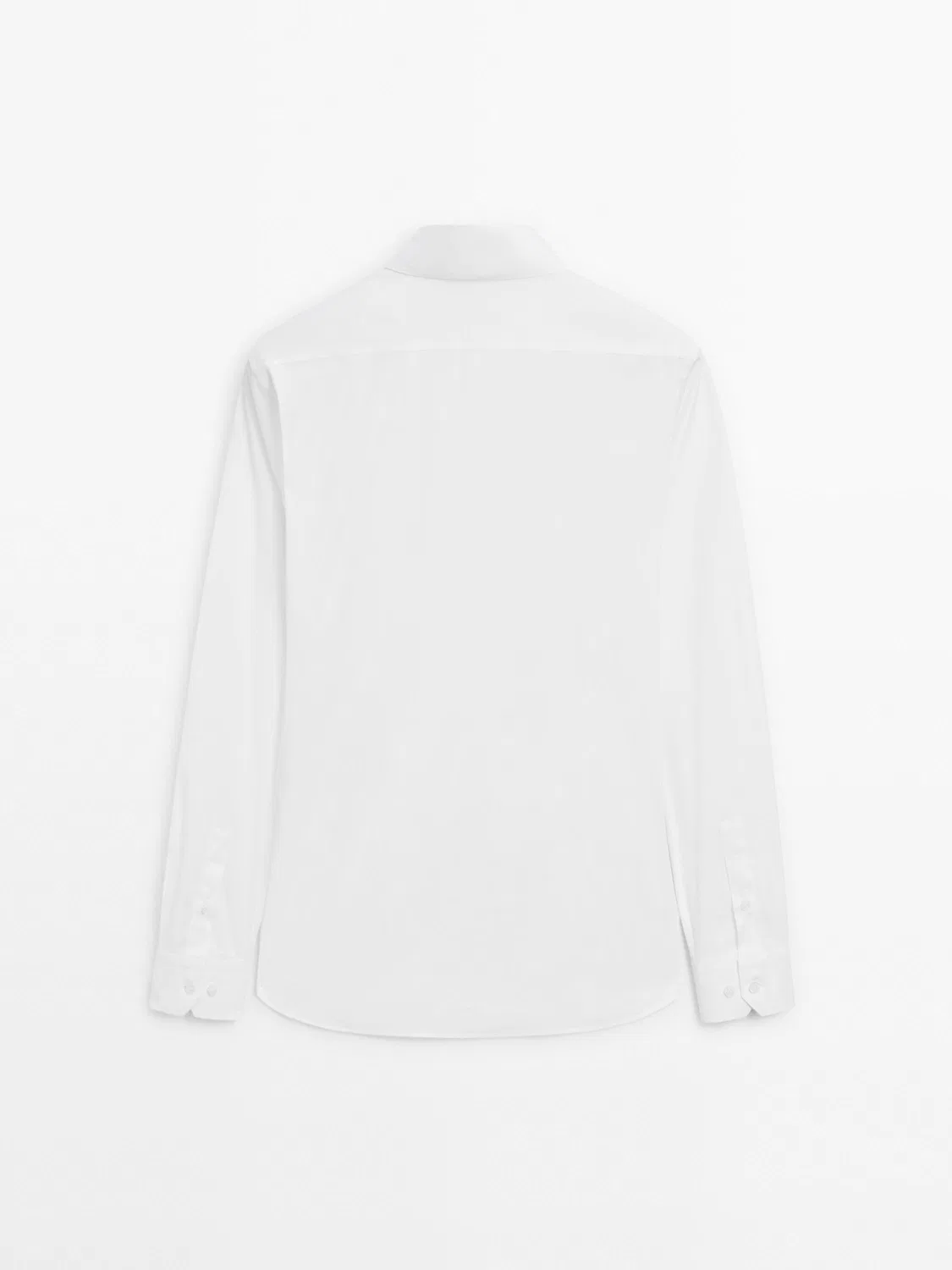 Облегающая эластичная рубашка Massimo Dutti, белый — фото 2