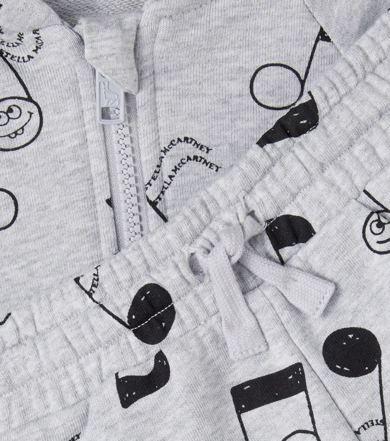 Комплект из флисовой толстовки и шорт для малышей Stella Mccartney Kids, серый — фото 3