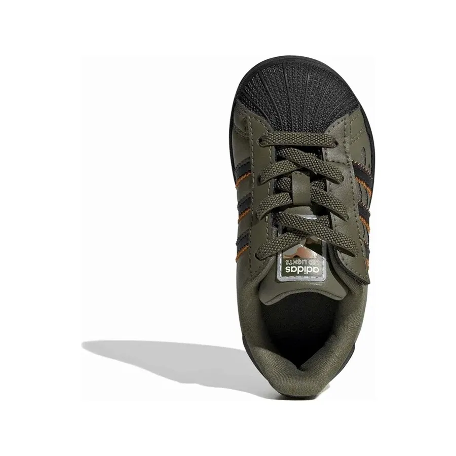 Детские спортивные кроссовки с подсветкой и эластичной шнуровкой adidas Superstar LED Lights Comfort Closure Elastic Lace Shoes, Зеленый — фото 3
