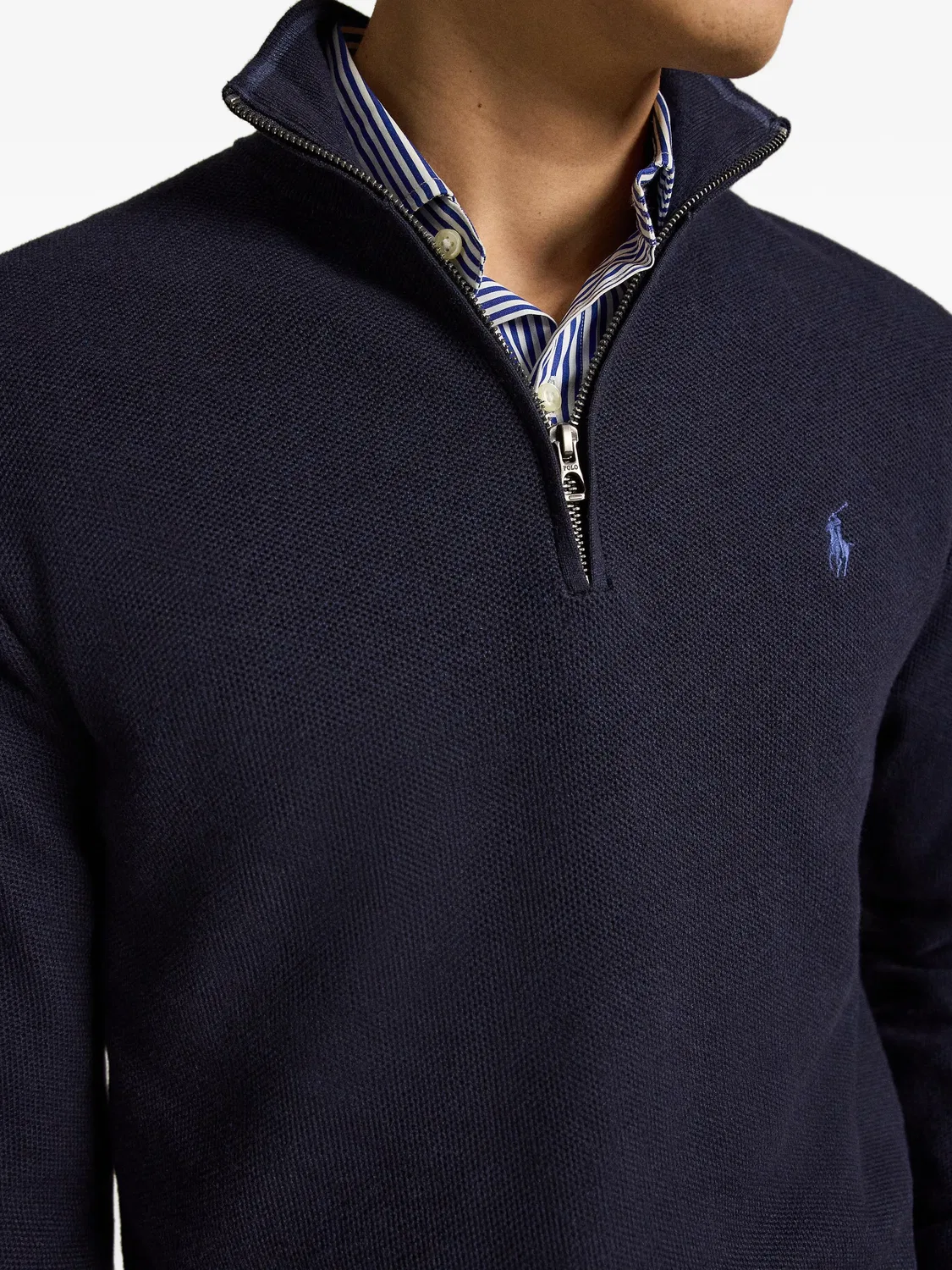 Polo Ralph Lauren Свитер с молнией до груди, синий — фото 3