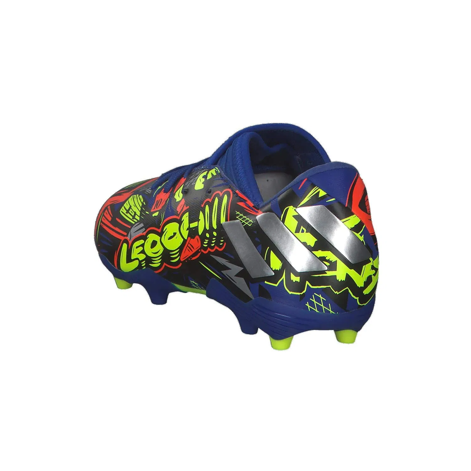 Детские бутсы для мальчиков с длинным рукавом Nemeziz Messi 19.3 Fg J Adidas, Team Royal Blue Silver Met Solar Yellow — фото 4