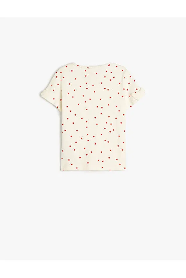 Детская футболка с бантом Koton, Ecru Patterned — фото 2