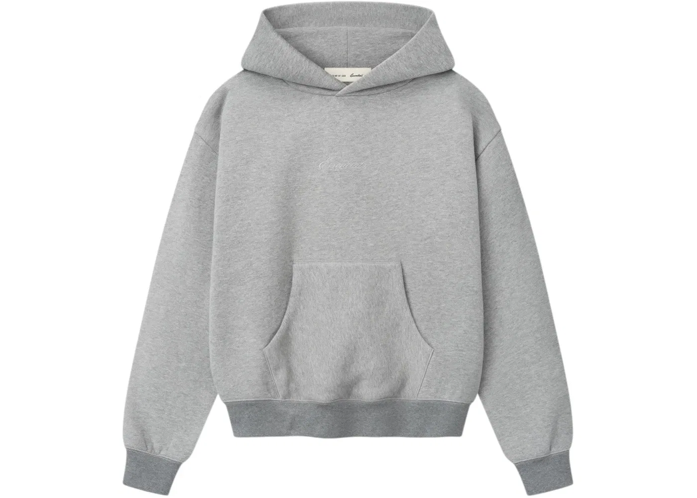 Женский худи с длинным рукавом Fear of God Essentials Classic Hoodie, Concrete Heather/Dark Concrete Heather