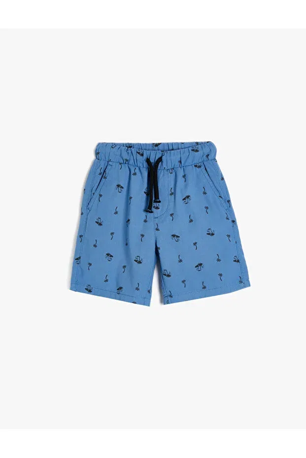 Детские шорты для мальчиков с принтом Chino shorts with pockets dinosaur printed Koton, Blue Patterned