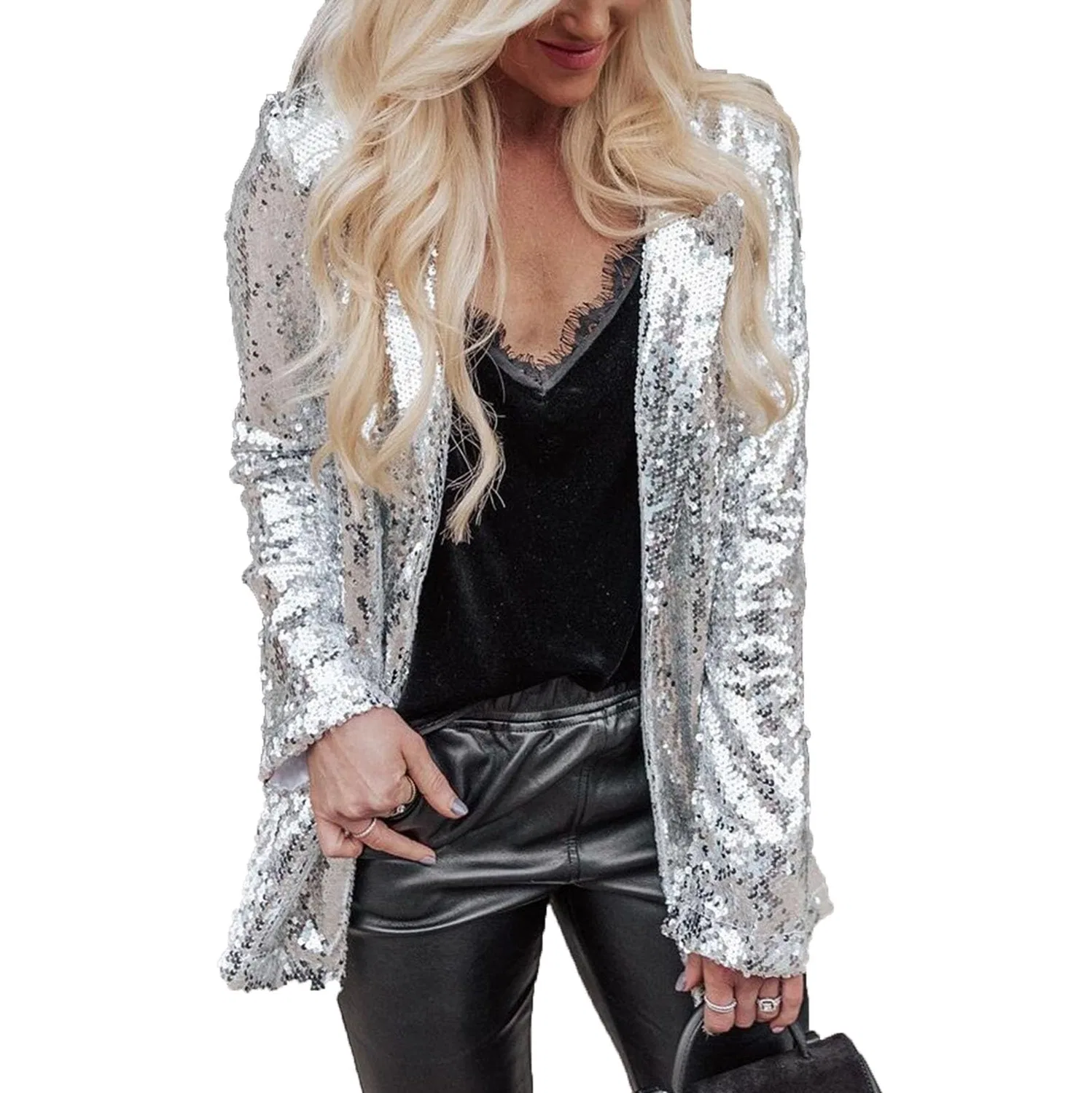 Женский пиджак с блестками Sparkly Sequin Blazer, 70
