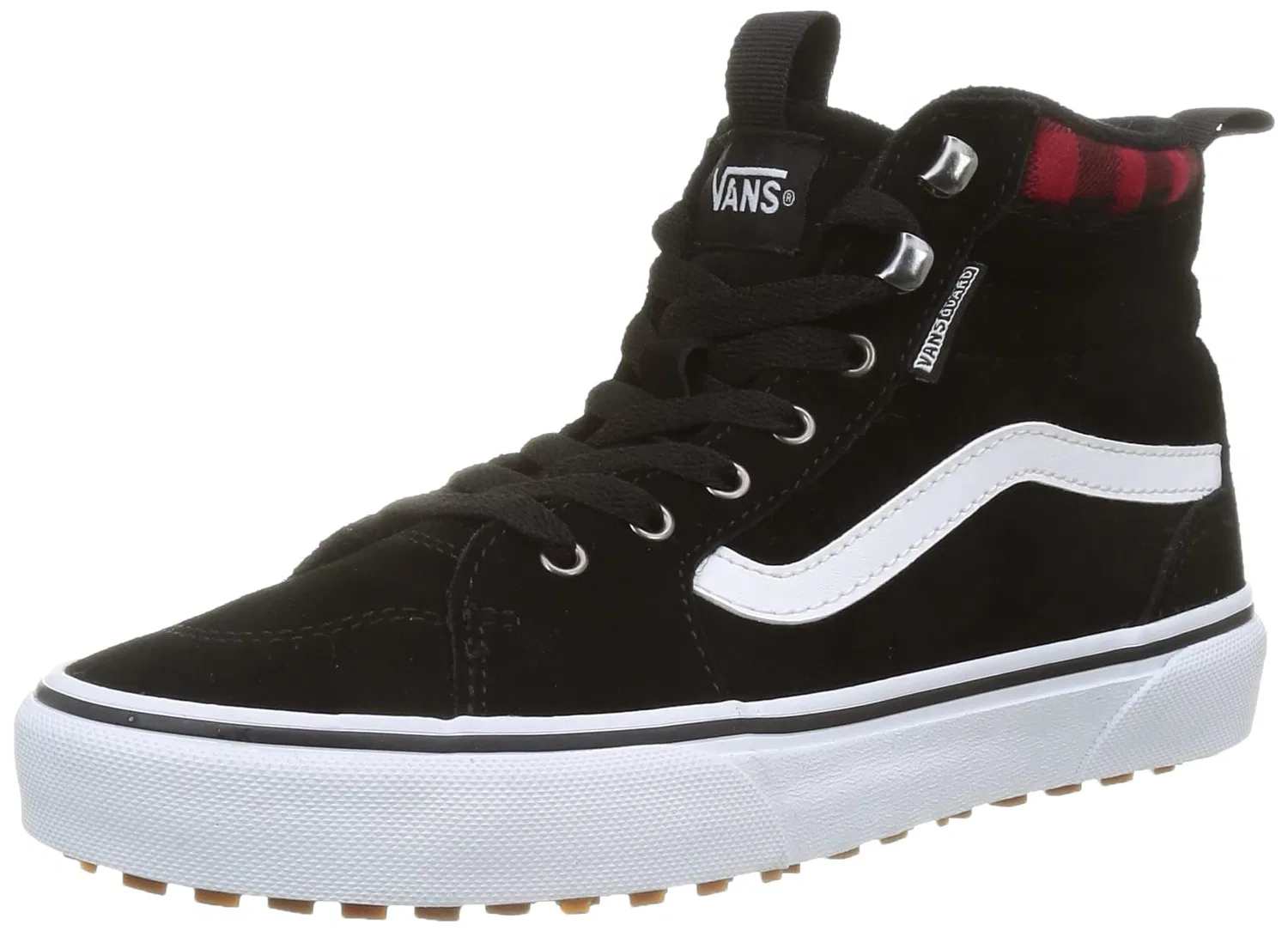 Детские кроссовки для девочек высокие Filmore Hi Vansguard Vans, Suede Black Red Plaid