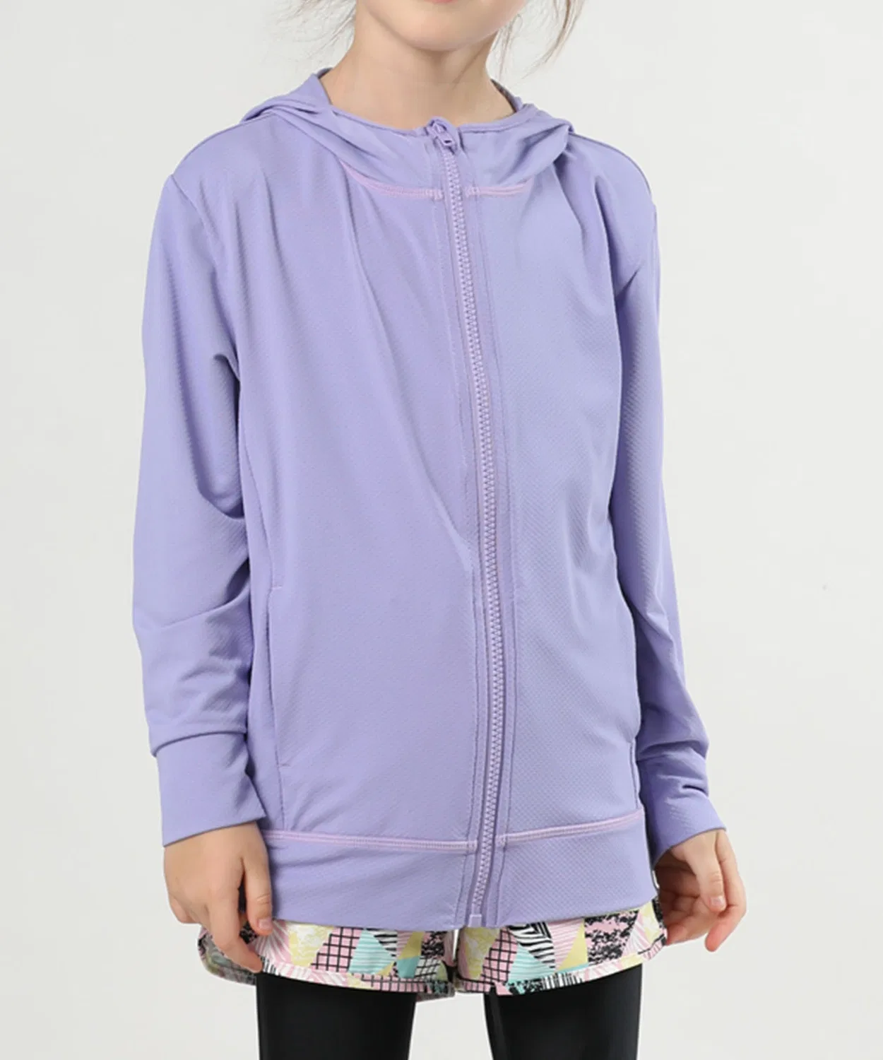 Детская рашгарда с капюшоном с длинным рукавомLace Ladies, Purple