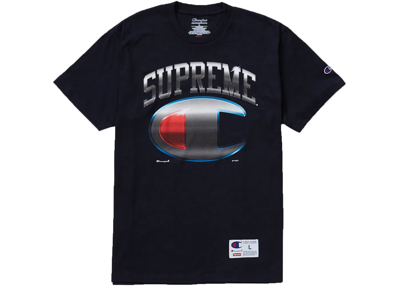 Мужская футболка с принтом Supreme Champion Chrome S/S Top, Navy