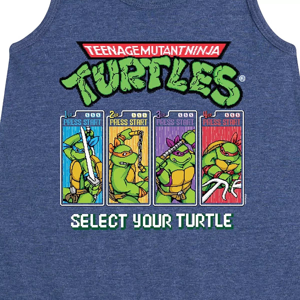 Детское платье-трапеция без рукавов с принтом Teenage Mutant Ninja Turtles Select Your Turtle Video Game Teenage Mutant Ninja Turtles, Heather Navy — фото 2