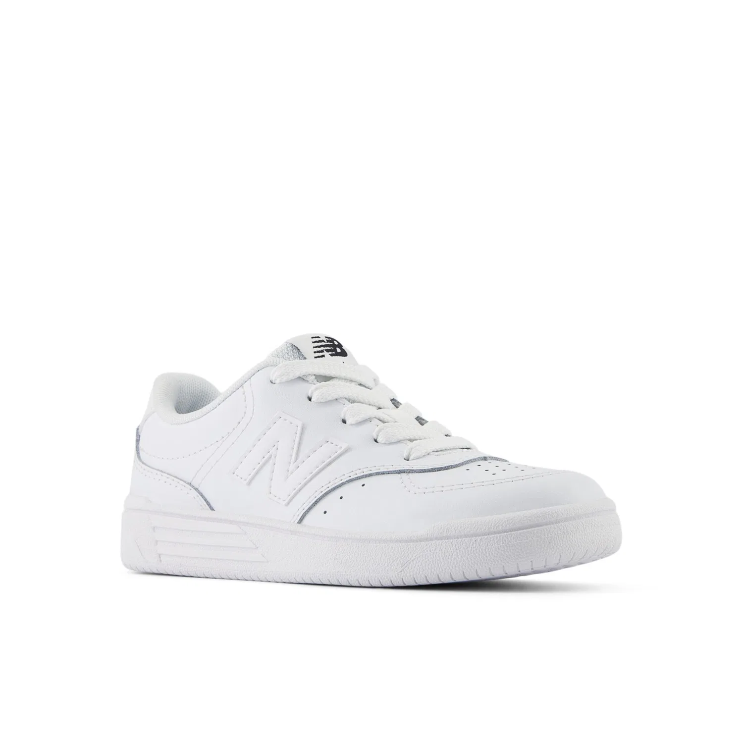 Детские кожаные кроссовки со шнуровкой New Balance, White/White