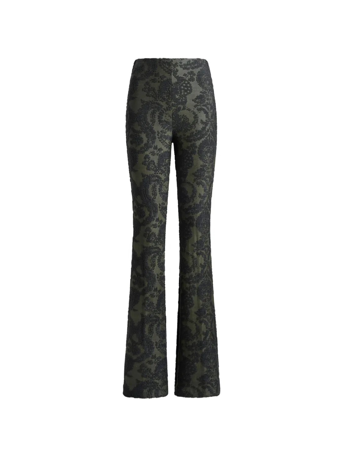 Расклешенные брюки из жаккарда с узором пейсли ETRO, зеленый