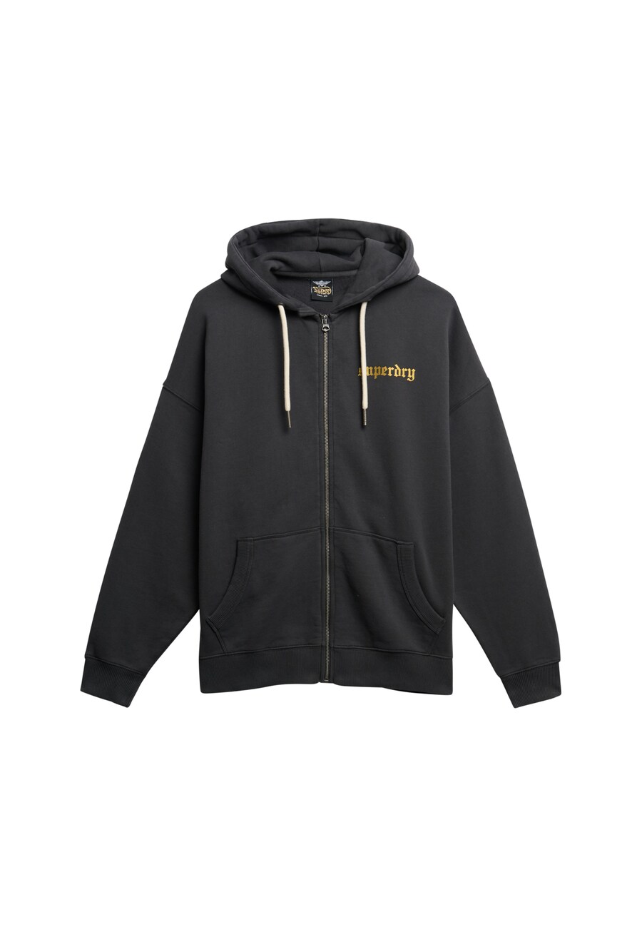 

Толстовка с капюшоном на молнии Superdry Old School Tattoo, черный