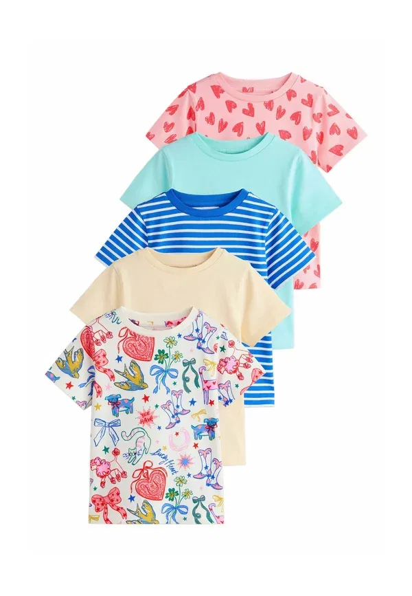 Футболка хлопковая Regular fit 5 pack - print t-shirt Next, Bright Charm