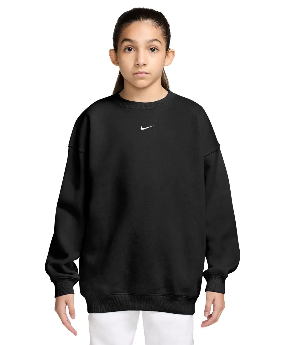 Свитшот с круглым вырезом из флиса Oversized Nike, Black/White