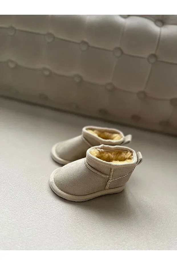 Детские ботинки для девочек на меху Eymen Kids, Beige — фото 3