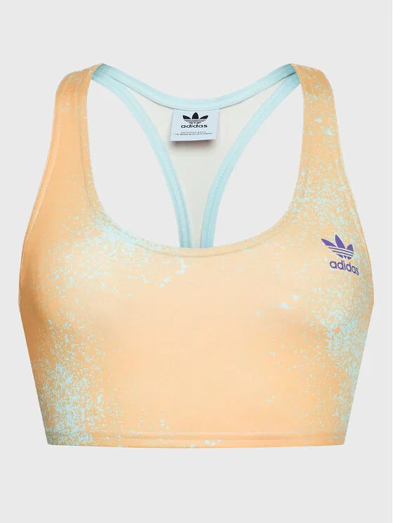 Топ slim fit Allover Print Adidas, бежевый — фото 4