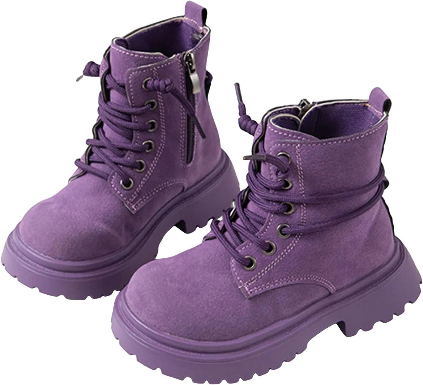 Детские зимние ботинки на молнии с принтом для мальчиков и девочек, Purple