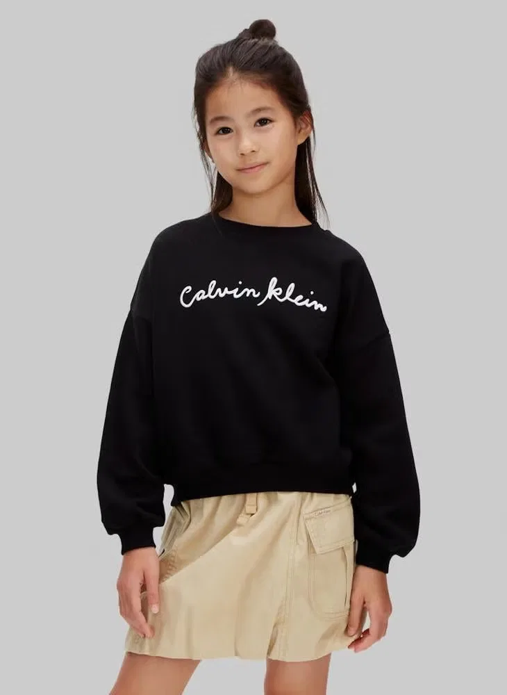 Свитшот с логотипом Boxy Calvin Klein Jeans, черный