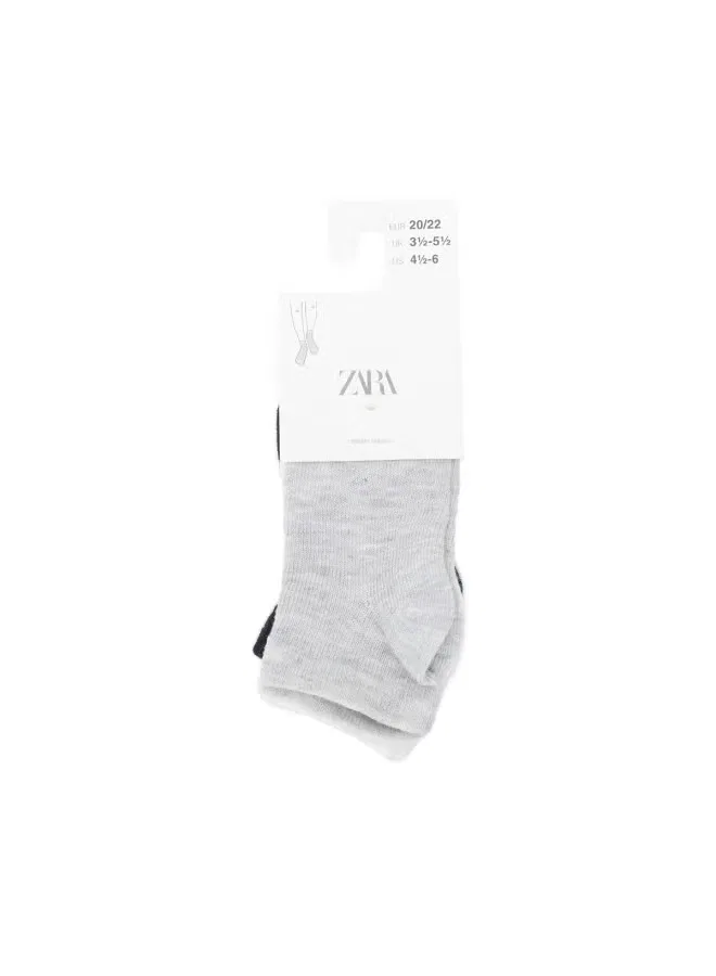 Носки детские дышащие хлопковые Zara, серый — фото 2