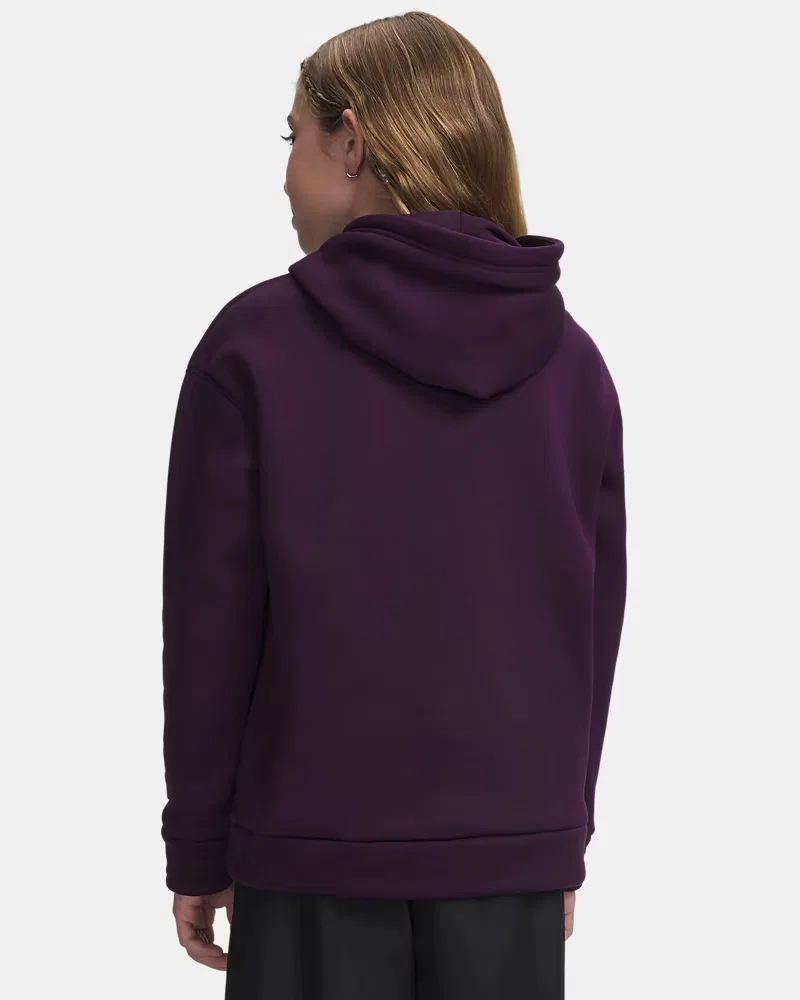 Детское худи с начесом и кенгуру-карманом Armour Fleece UnderArmour, Purple Echo — фото 2