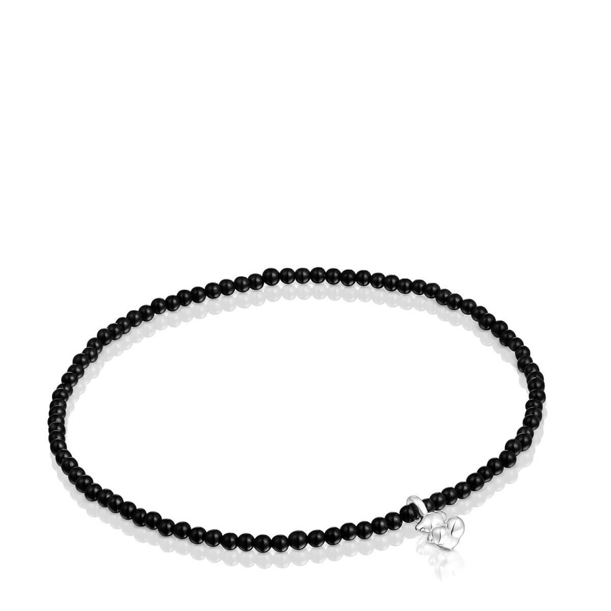 

Браслет Tous Bold Bear Elastic With Onyx And Silver Bear Charm, черный