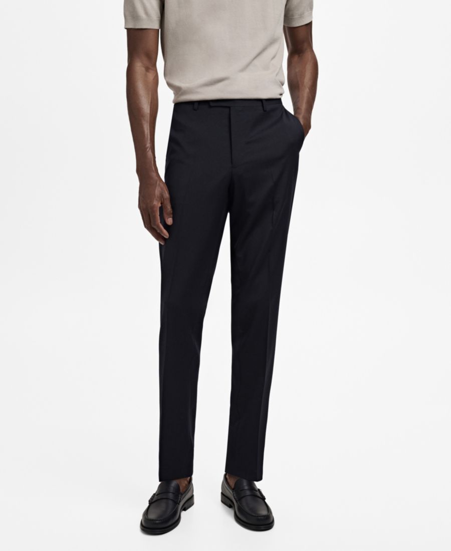 

Мужские брюки от костюма из натуральной шерсти "Турин" MANGO, Navy