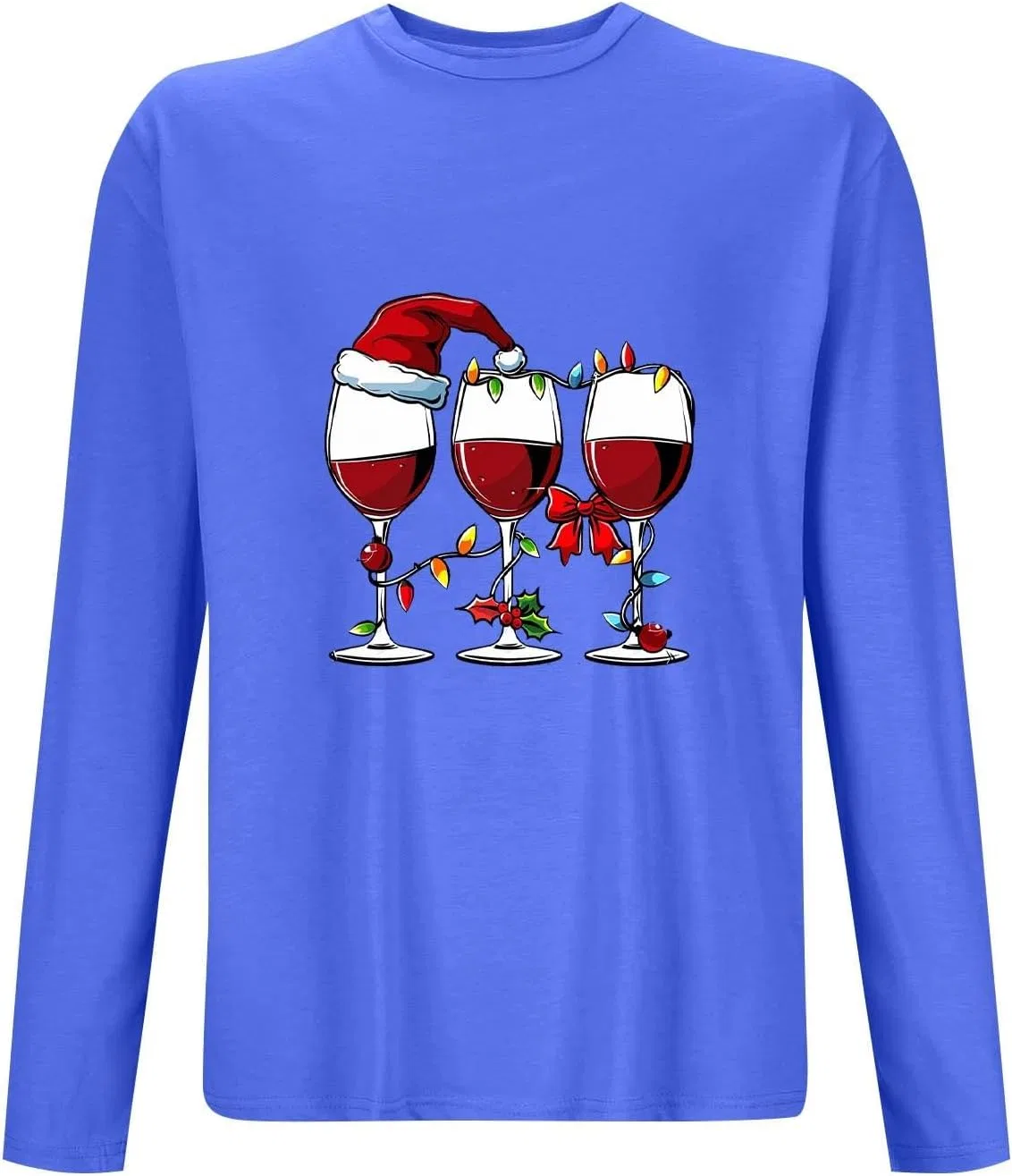Мужская футболка с рождественским принтом Long Sleeve, Blue — фото 3