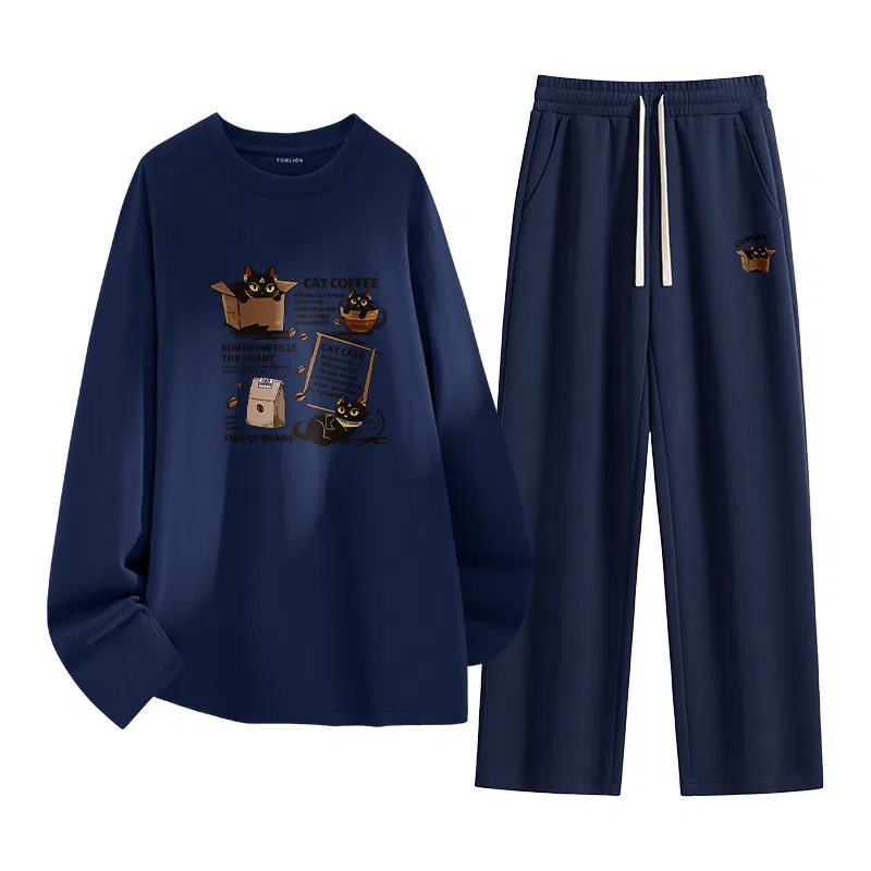 Детский комплект из футболки и брюк с принтом Tonlion, Dark Navy