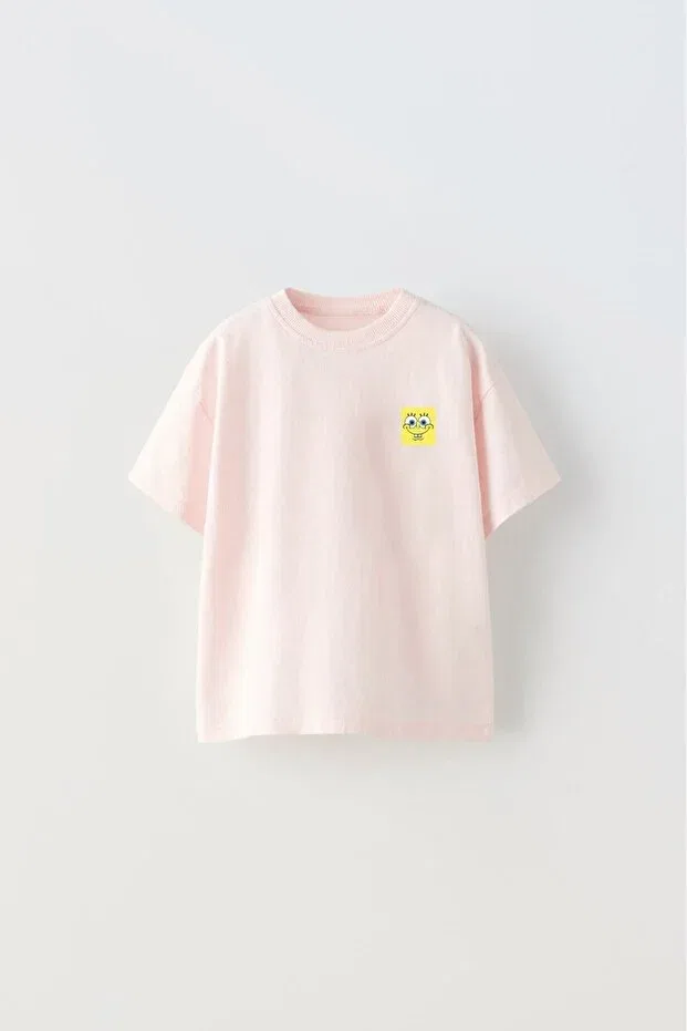 Детская футболка для девочек с принтом Spongebob printed pink kids t-shirt The Champ Clothing, Pink — фото 2