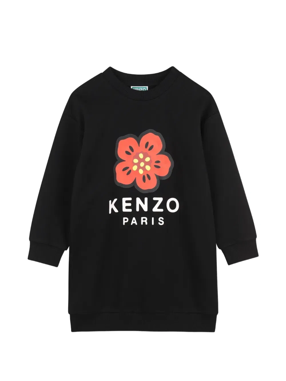 Платье Boke Flower с логотипом Kenzo Kids, черный