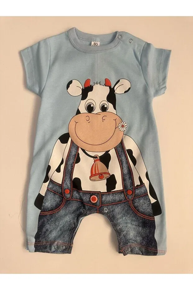 Детский комбинезон для девочек с принтом Minibird Baby, Blue — фото 2