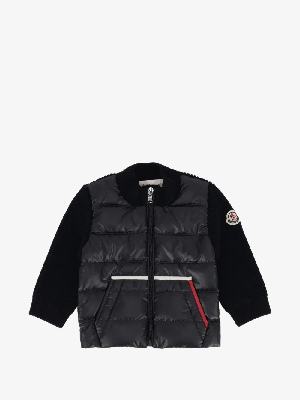 Кардиган в рубчик со стегаными вставками Moncler Enfant, синий