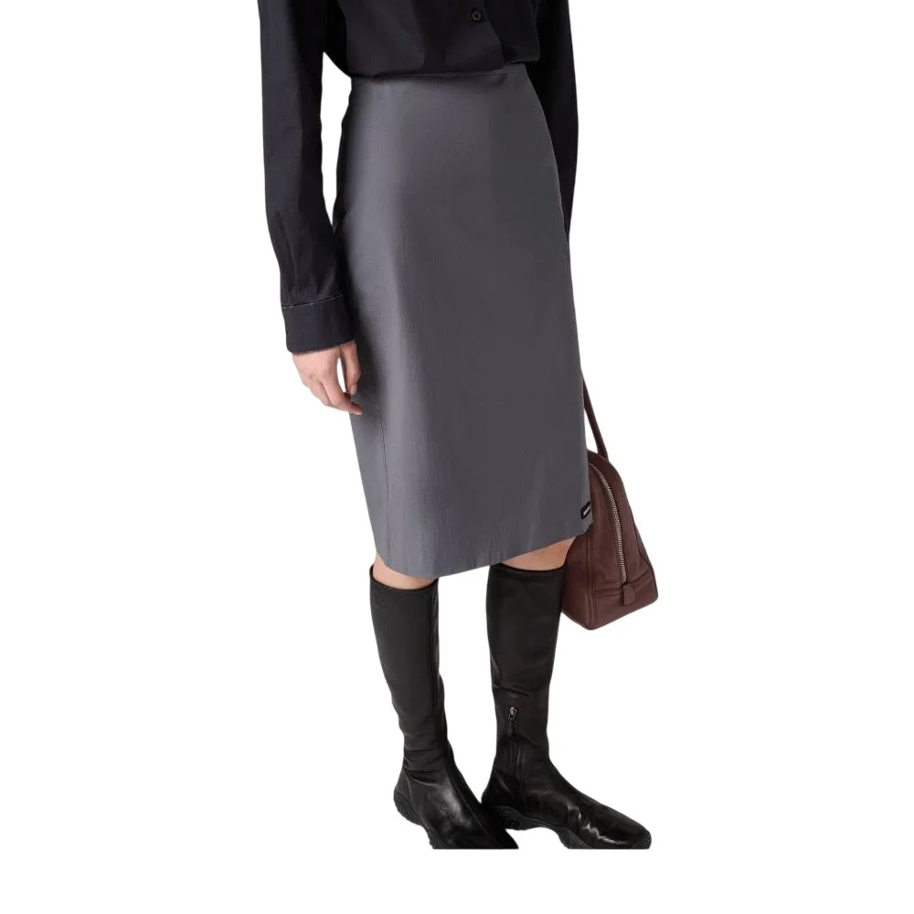 Юбка Miu Miu Stretch Poplin, серый
