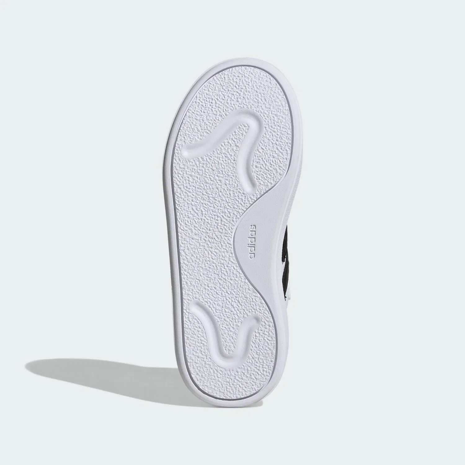 Детские классические спортивные кожаные кроссовки Courtblock Adidas, Цвет Weiss Schwarz Grau — фото 4