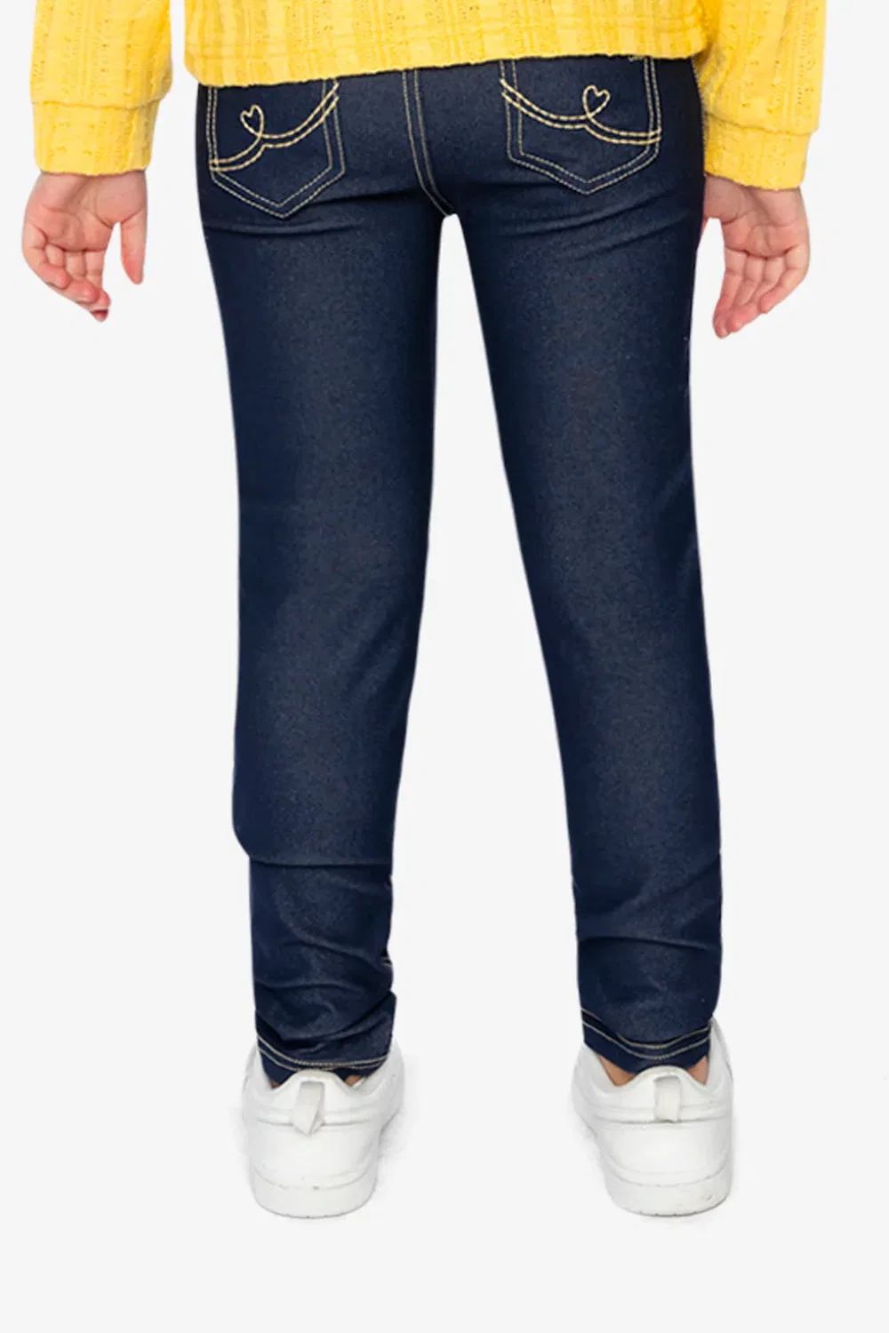 Детские леггинсы джинсовые с эффектом денима на резинке Deux par Deux, Navy Blue Denim — фото 4