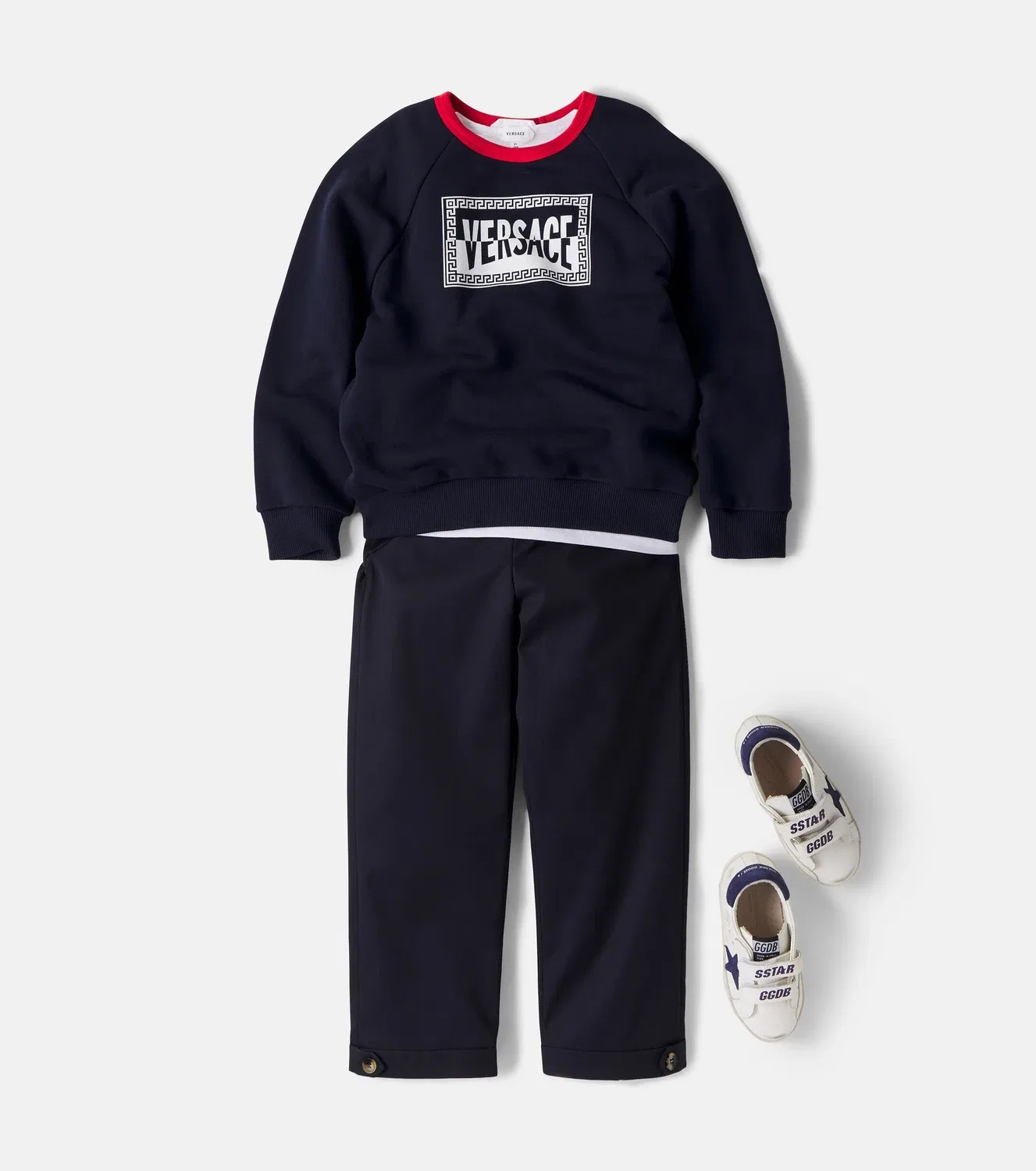 Брюки хлопковые Medusa Versace Kids, синий — фото 2