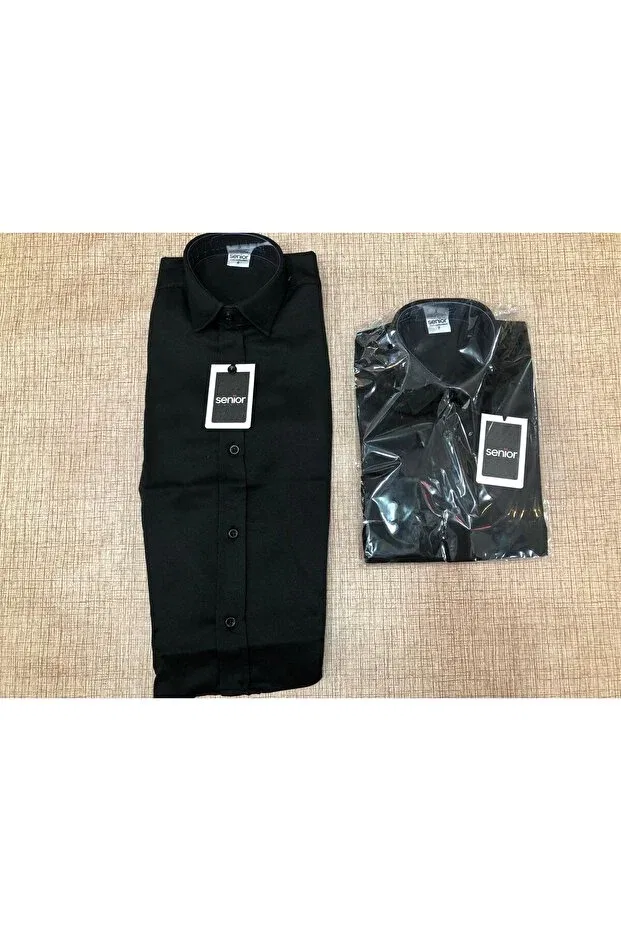 Детская рубашка для мальчиков из льна Dobby linen shirt Senor, Black — фото 2