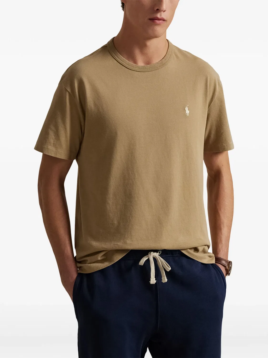 Футболка с вышивкой Polo Pony Polo Ralph Lauren, нейтральные цвета — фото 3