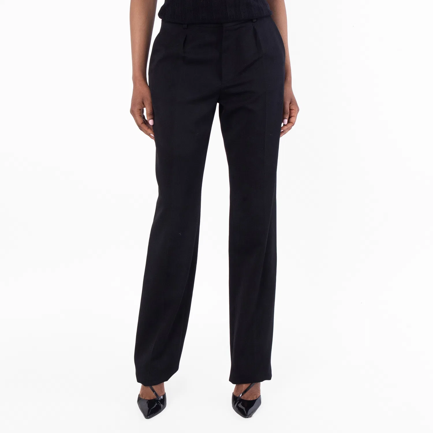 Брюки прямого кроя со стрелками Saint Laurent, Black