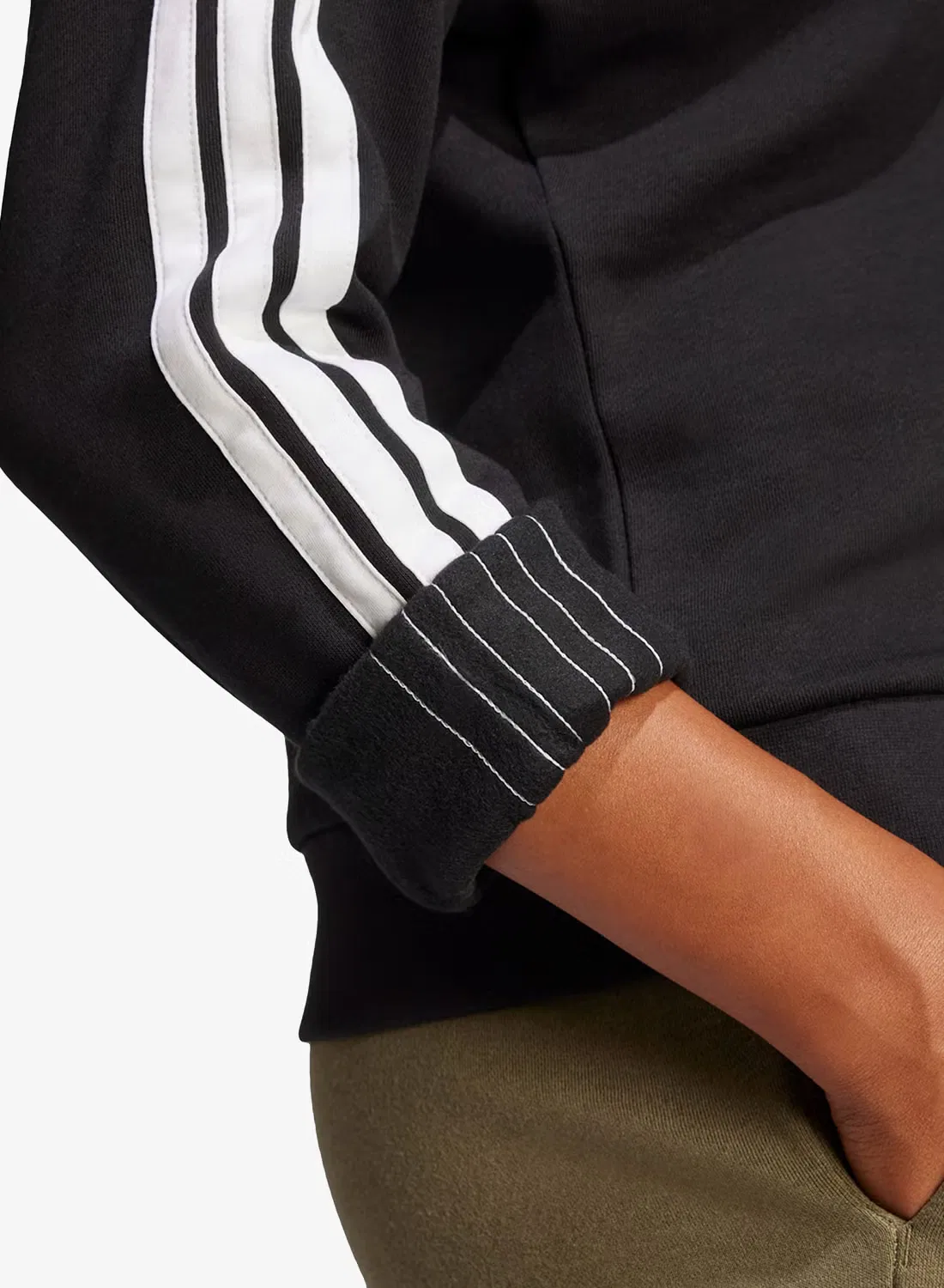 Свитшот с принтом 3-Stripes Adidas, черный — фото 3