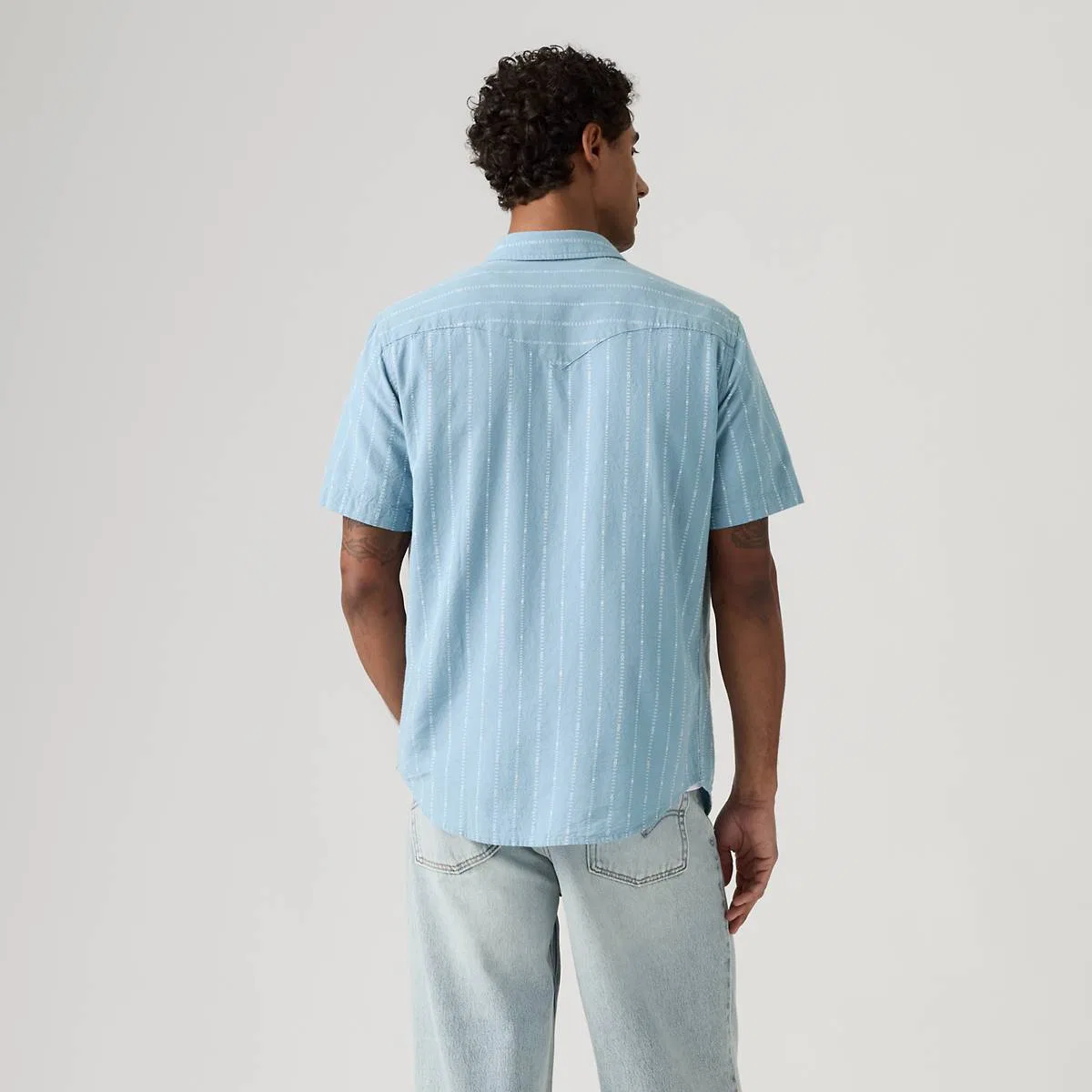 Классическая стандартная рубашка в западном стиле с коротким рукавом Levi's, Summer Reign - Blue — фото 4