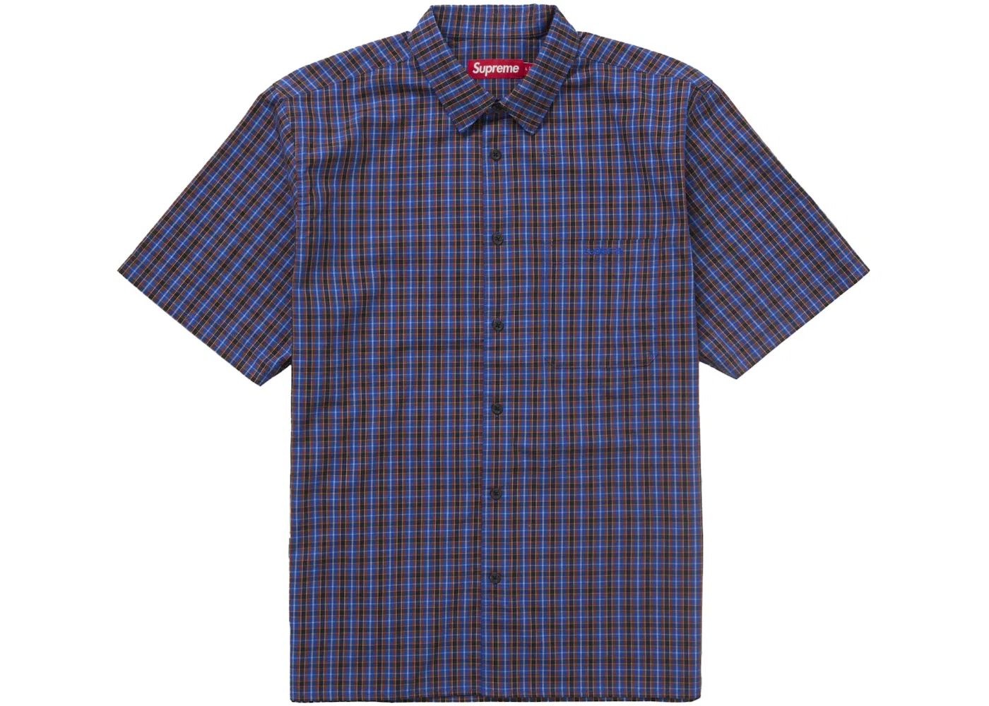 Мужская рубашка с коротким рукавом в клетку Supreme Shirt, Blue